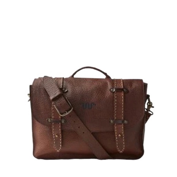 King Ranch Bags King Ranch Brown Leather Saddle Stitch Laptop